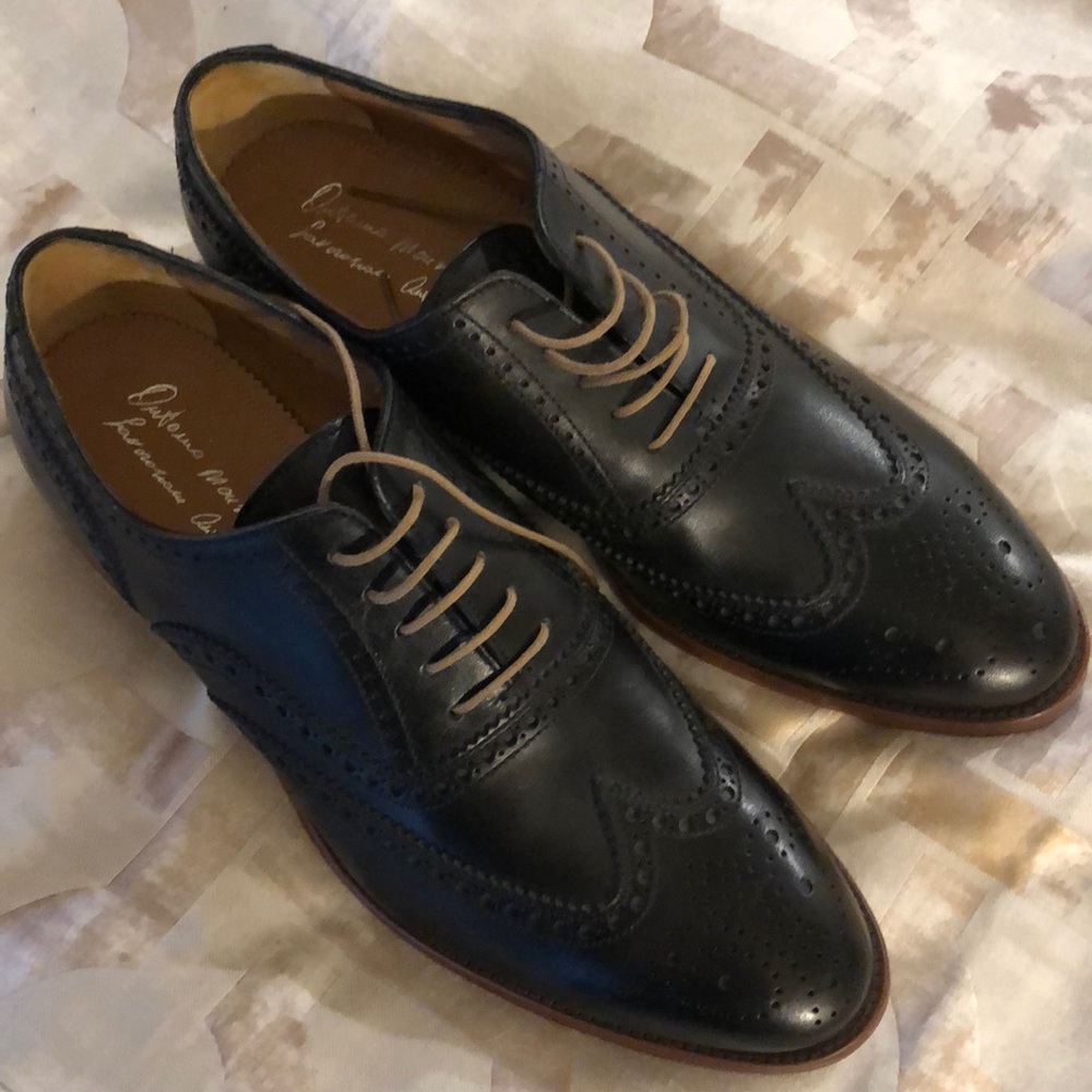 Italian leather wingtip shoes